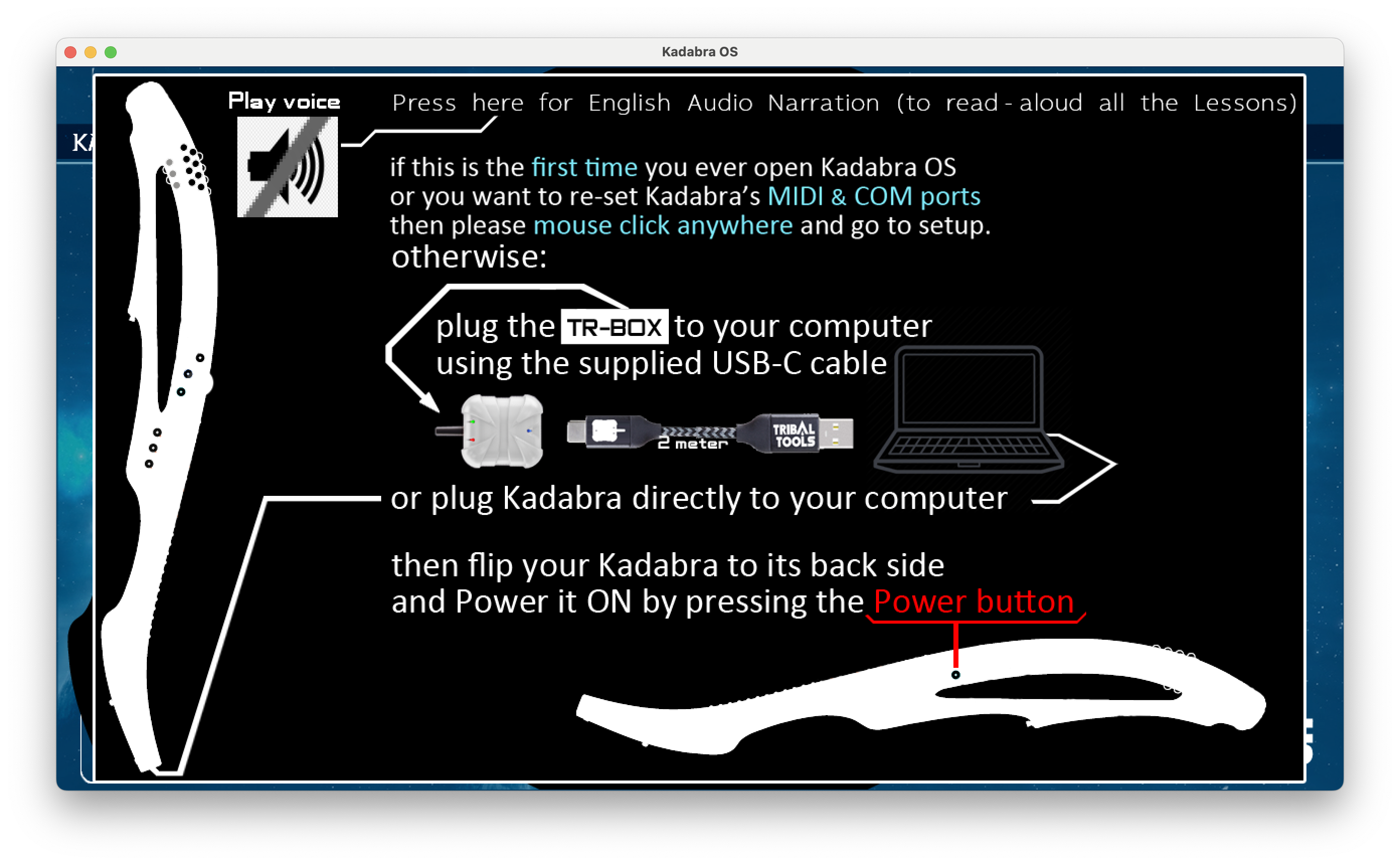Kadabra OS First Connectivity Lesson page