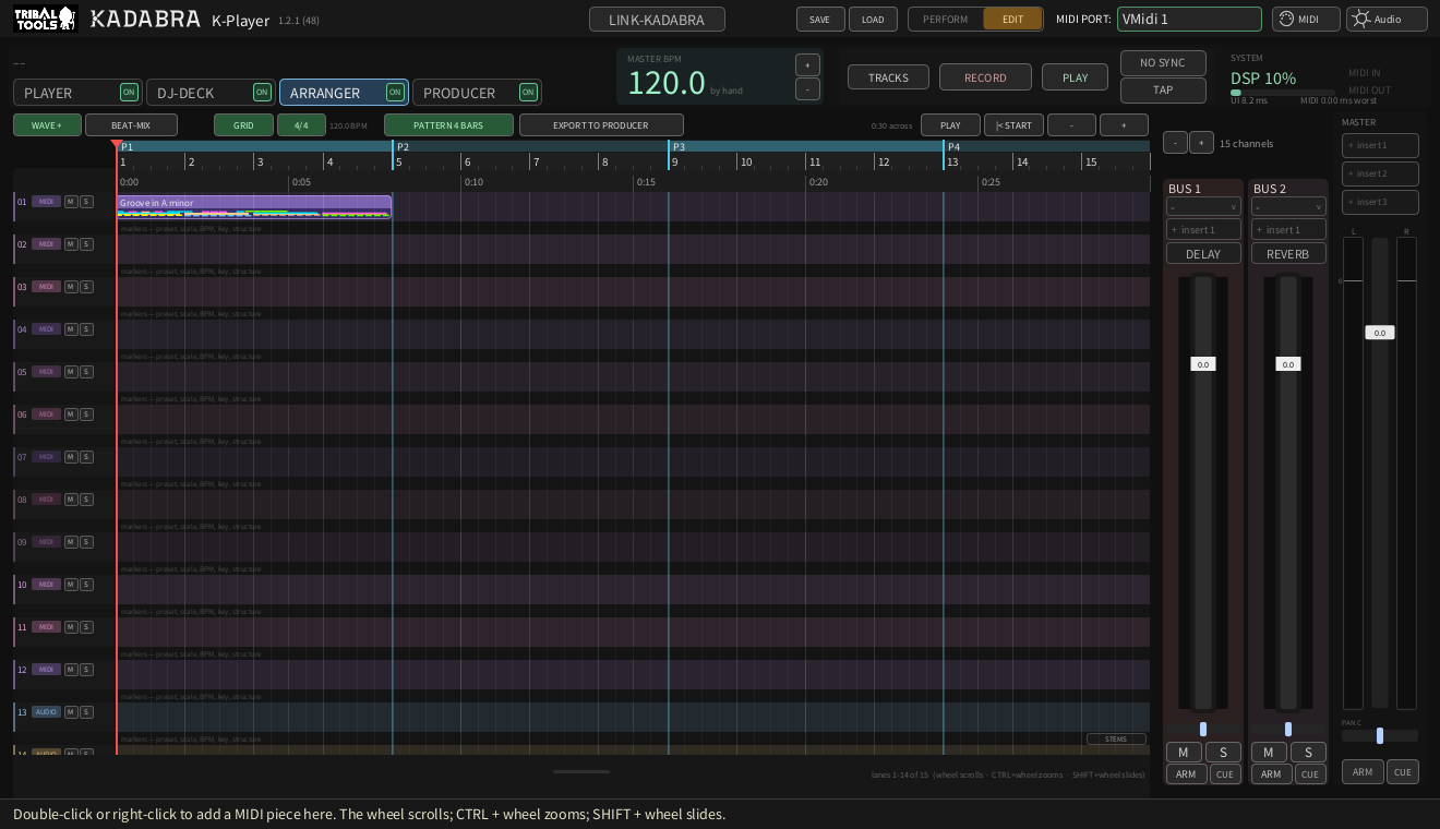 The ARRANGER page