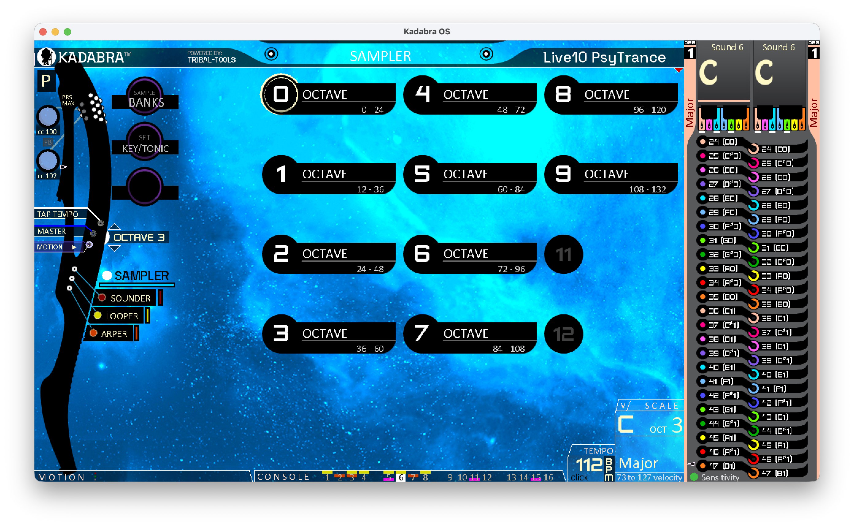 Sampler main screen