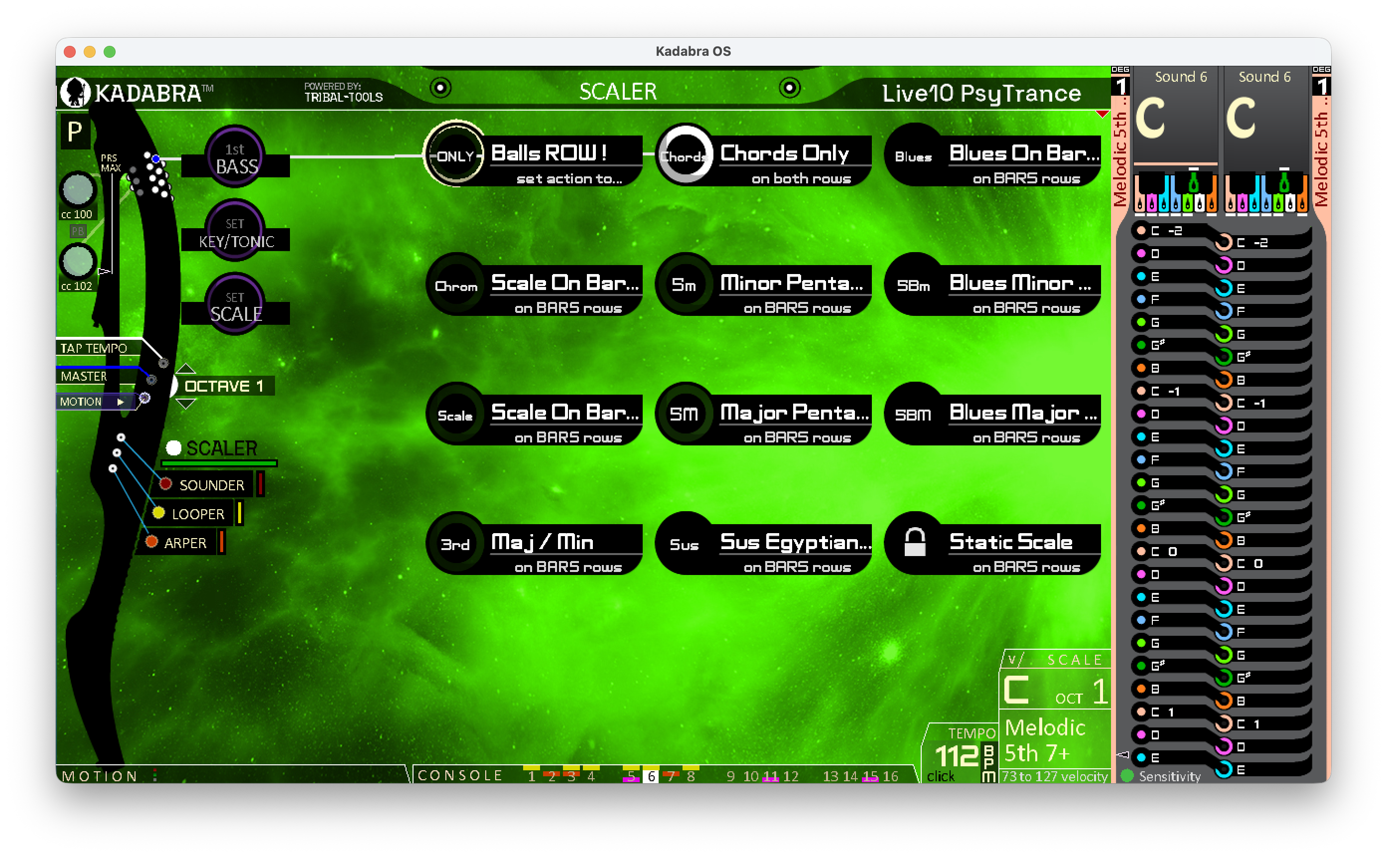 Scaler Keyboard Arrangement option menu