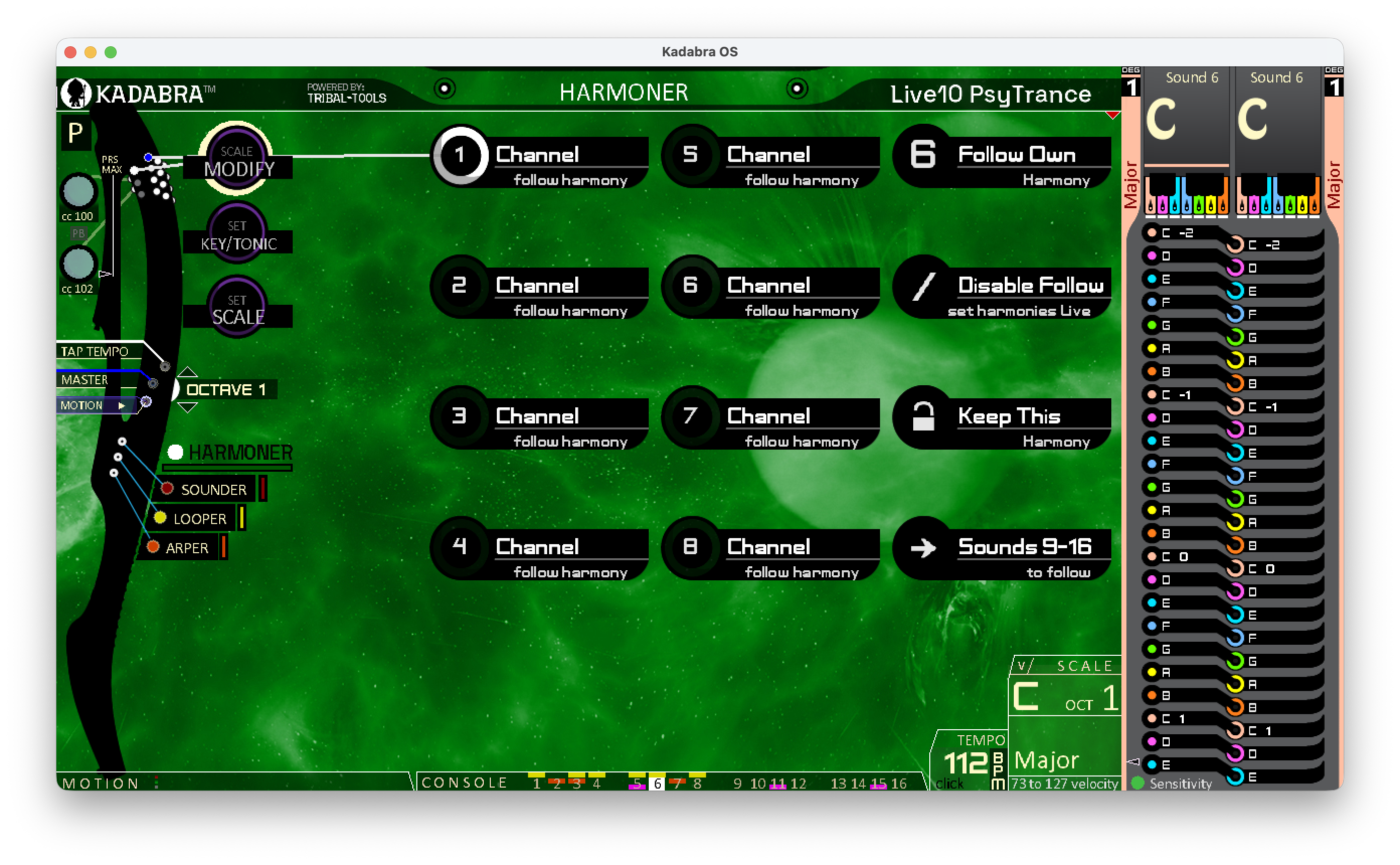 Harmoner Follow Harmony option menu