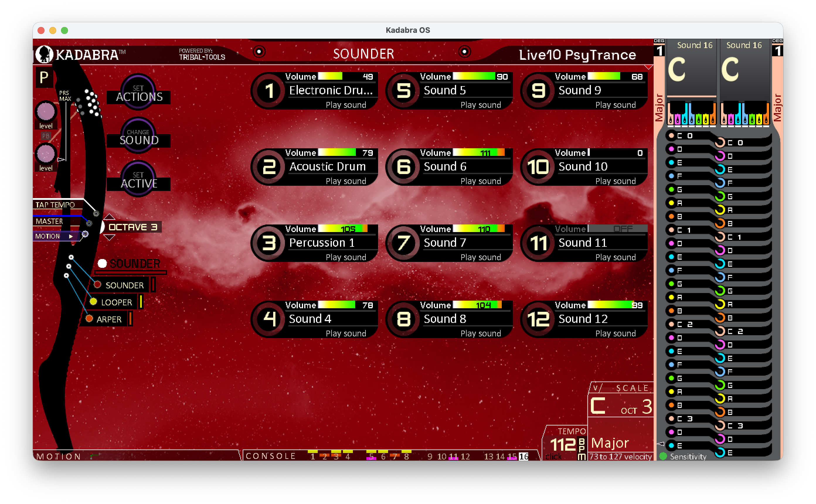 Sounder main screen