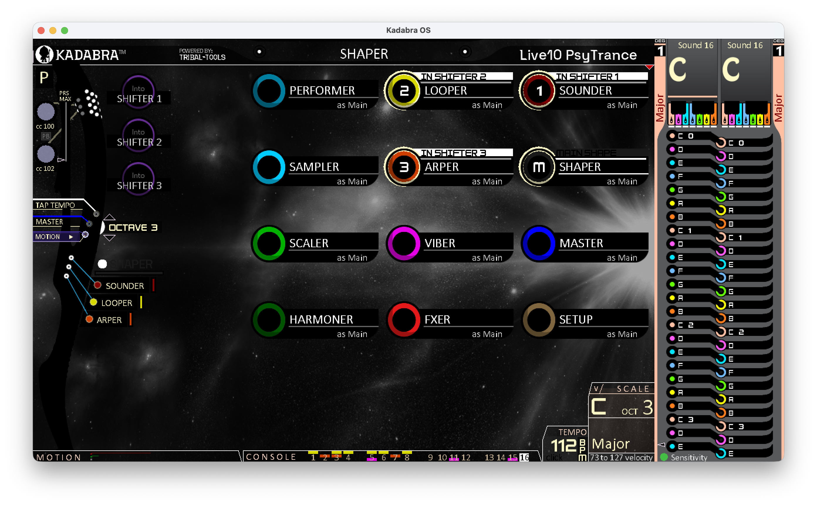 Shaper main screen